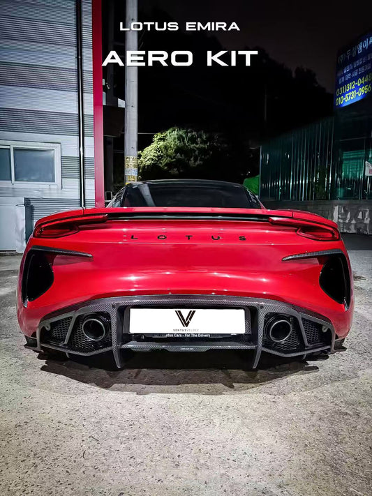 Lotus Emira 3.6 V6 2.0 Four-cylinder 2022-ON with Aftermarket Parts - Rear Bumper Canards Pre-preg Carbon Fiber from Ventus Veloce