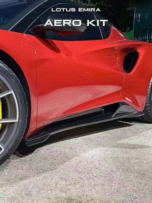 Lotus Emira 3.6 V6 2.0 Four-cylinder 2022-ON with Aftermarket Parts - Side Skirts Pre-preg Carbon Fiber from Ventus Veloce