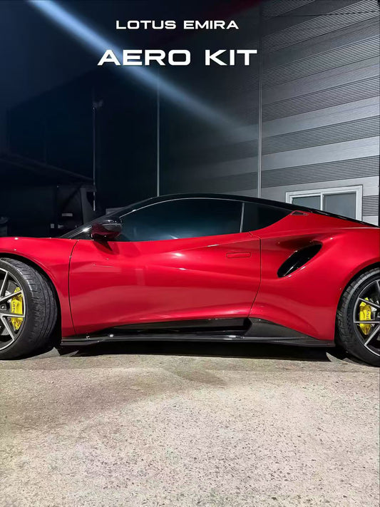Lotus Emira 3.6 V6 2.0 Four-cylinder 2022-ON with Aftermarket Parts - Side Skirts Pre-preg Carbon Fiber from Ventus Veloce