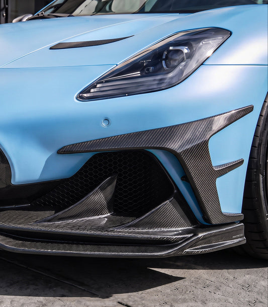 Maserati MC20 2022-ON with Aftermarket Parts - V1 Front Canards Dry Pre-preg Carbon Fiber from Ventus Veloce