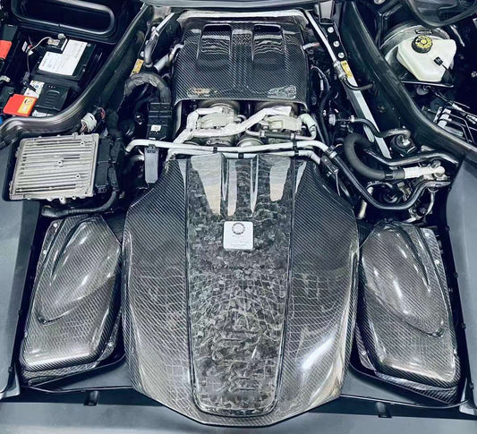 Mercedes Benz AMG GT Base GTS GTC GTR Pro 2014 2015 2016 2017 2018 2019 2020 2021 with Aftermarket Parts - Engine Cover Pre-preg Carbon Fiber from Ventus Veloce