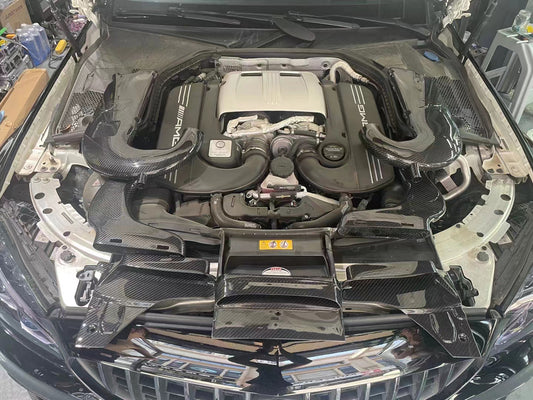 Mercedes Benz C63 AMG W205 2015 2016 2017 2018 2019 2020 2021 2022 2023 with Aftermarket Parts - Air Intake Systems Pre-preg Carbon Fiber from Ventus Veloce