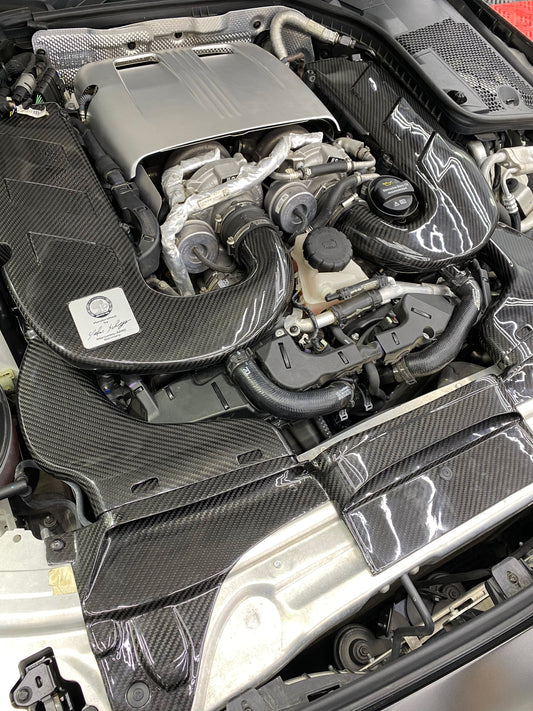 Mercedes Benz C63 AMG W205 2015 2016 2017 2018 2019 2020 2021 2022 2023 with Aftermarket Parts - Air Intake Systems Pre-preg Carbon Fiber from Ventus Veloce