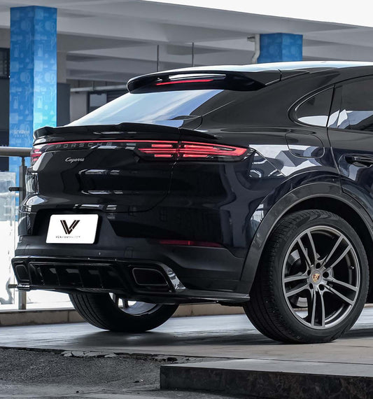 Porsche Cayenne 9Y0 9Y0.1 9Y0.2 Base/S/Turbo/E-Hybrid 2019-ON with Aftermarket Parts - Rear Spoiler Pre-preg Carbon Fiber from Ventus Veloce