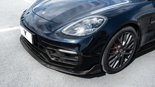 Porsche Panamera 971.2 RWD/Base/4/4S 2021 2022 2023 (base bumper only) with Aftermarket Parts - Front Bumper Trim Pre-preg Carbon Fiber from Ventus Veloce