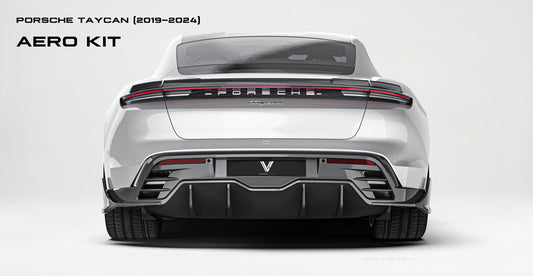 Porsche Taycan & Cross Turismo Base/4/4S/GTS/Turbo/Turbo S 2020 2021 2022 2023 2024 with Aftermarket Parts - Rear Spoiler Pre-preg Carbon Fiber from Ventus Veloce