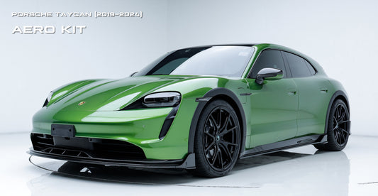 Porsche Taycan & Cross Turismo Base/4/4S/GTS  2020 2021 2022 2023 2024 with Aftermarket Parts - Front Lip Pre-preg Carbon Fiber from Ventus Veloce