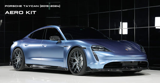 Porsche Taycan & Cross Turismo Base/4/4S/GTS  2020 2021 2022 2023 2024 with Aftermarket Parts - Front Lip Pre-preg Carbon Fiber from Ventus Veloce