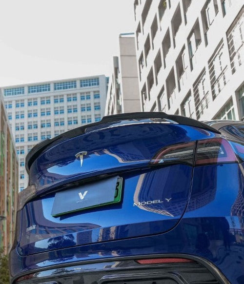 Tesla Model Y/P 2020-ON with Aftermarket Parts - Real Carbon Fiber Rear Spoiler from Ventus Veloce
