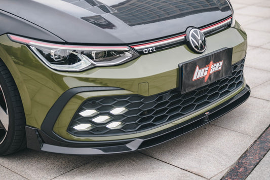 Volkswagen GTI & R-line MK8 2022-ON with Aftermarket Parts - V2 Style Pre-preg Carbon Fiber Front Lip from BCTXE Tuning