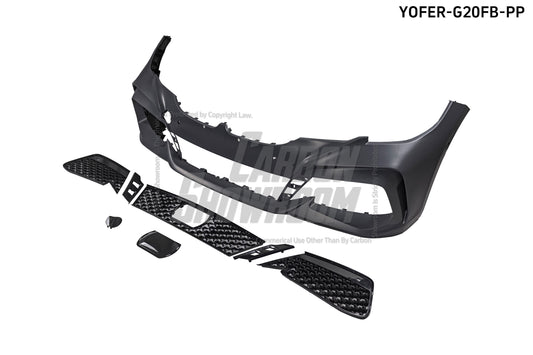 BMW 3 Series M340i 330i G20 G21 Pre-LCI 2019 2010 2021 2022 with Aftermarket Parts - Front Bumper & Lip PP from Yofer USA