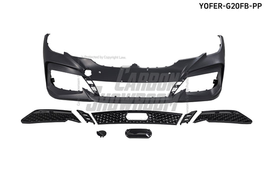 BMW 3 Series M340i 330i G20 G21 Pre-LCI 2019 2010 2021 2022 with Aftermarket Parts - Front Bumper & Lip PP from Yofer USA