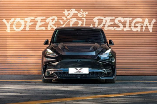 Tesla Model Y / Performance 2021-ON with Aftermarket Parts - Loong Flames Max Front Bumper PP from Yofer USA