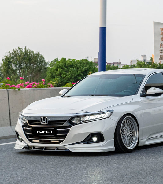 Honda Accord 10.5th Gen facelift 2021-2022 with Aftermarket Parts - Front Lip Splitter PP from Yofer USA
