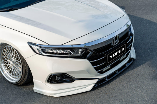 Honda Accord 10.5th Gen facelift 2021-2022 with Aftermarket Parts - Front Lip Splitter PP from Yofer USA
