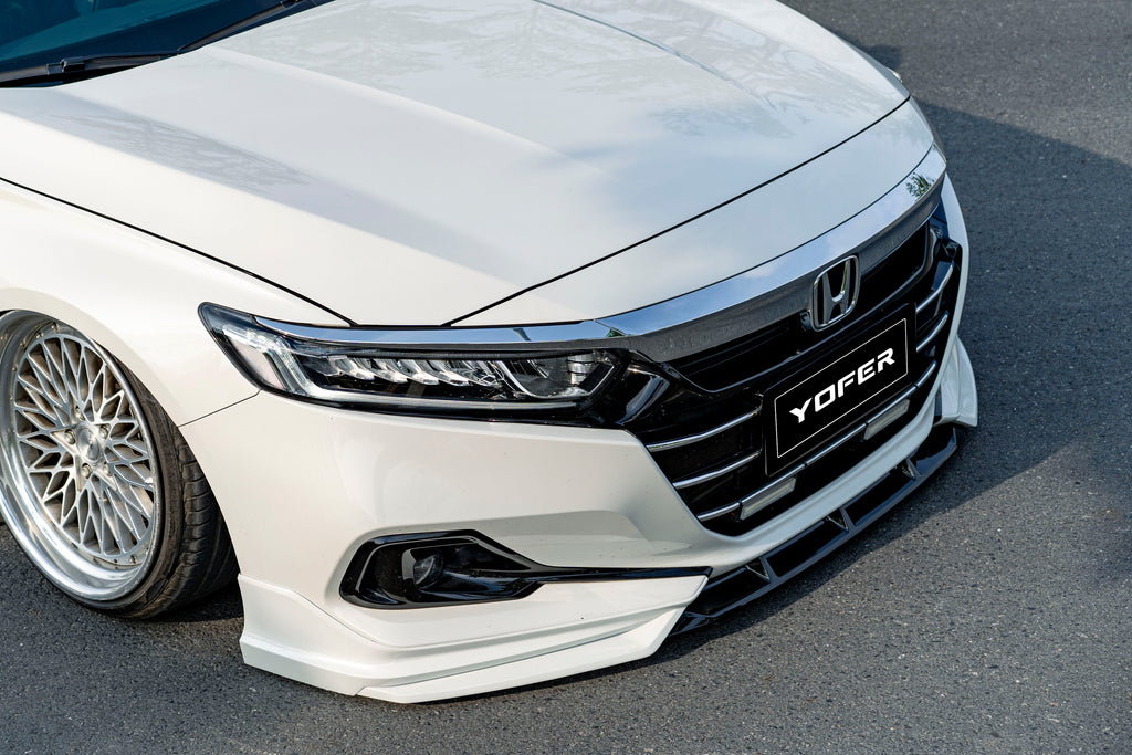 Honda Accord 10.5th Gen facelift 2021-2022 with Aftermarket Parts - Front Lip Splitter PP from Yofer USA
