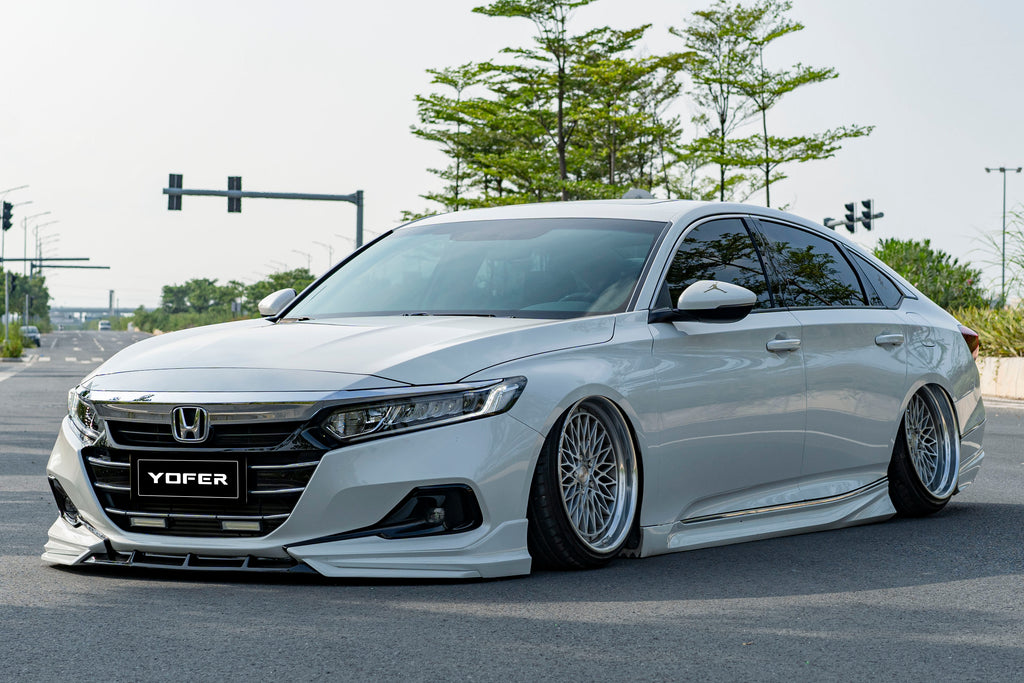 Honda Accord 10.5th Gen facelift 2021-2022 with Aftermarket Parts - Front Lip Splitter PP from Yofer USA
