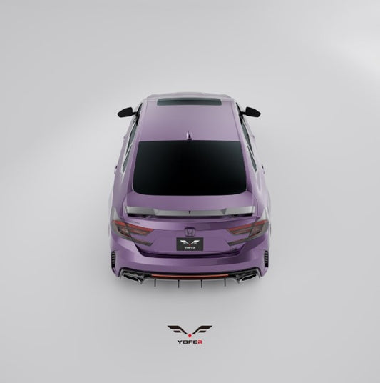 Honda Accord 10th 10.5th Gen 2018-2022 with Aftermarket Parts - V2 Style Rear Spoiler ABS from Yofer USA