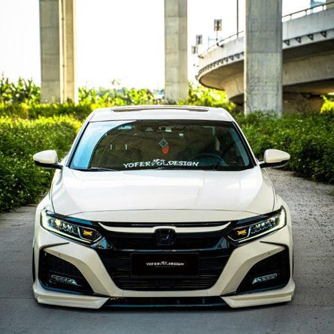 Honda Accord 10th Gen Pre-facelift 2018-2020 with Aftermarket Parts - Front Bumper PP from Yofer USA
