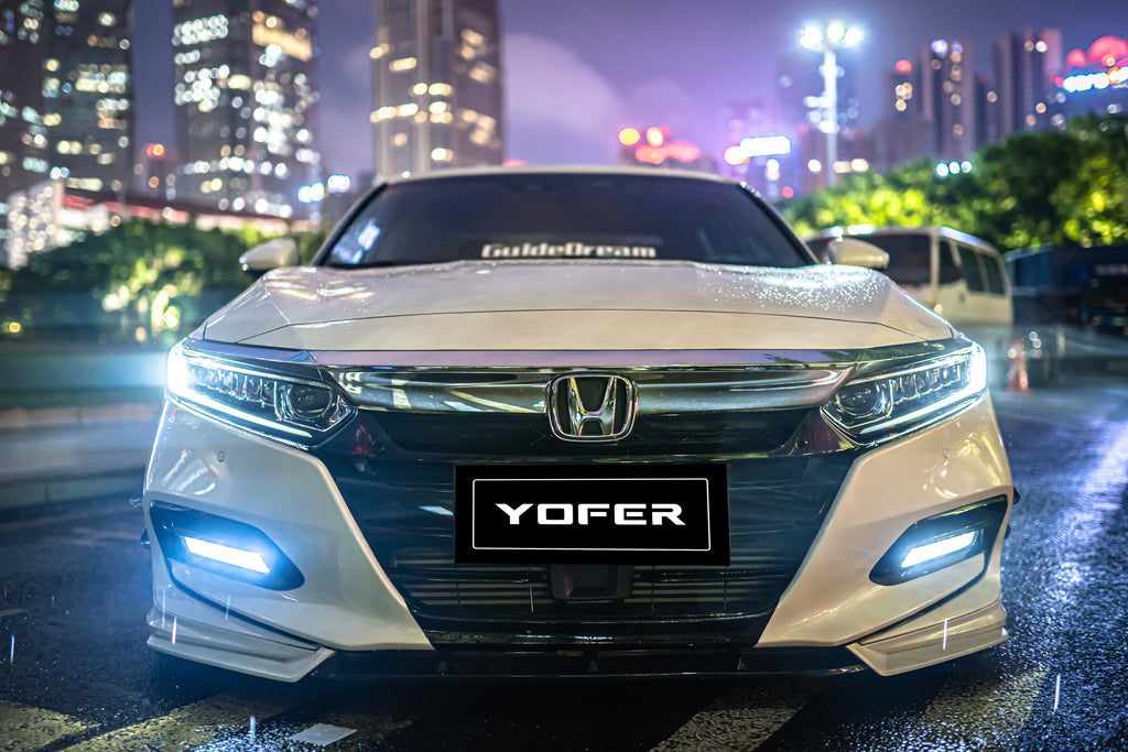 Honda Accord 10th Gen Pre-facelift 2018-2020 with Aftermarket Parts - Front Lip PP from Yofer USA
