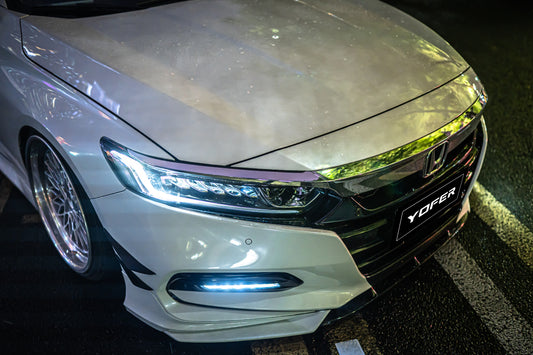 Honda Accord 10th Gen Pre-facelift 2018-2020 with Aftermarket Parts - Front Lip PP from Yofer USA
