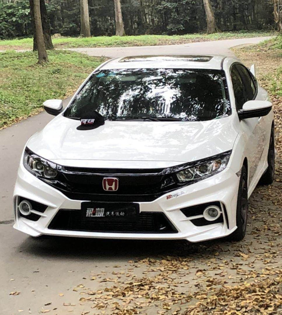 Honda Civic 10th Gen FC1 FC2 FC5 FC6 2016-2021 FC3 FC4 2017-2021 & Civic 10th Gen FK7 2017-2021 with Aftermarket Parts - Front Bumper PP from Yofer USA
