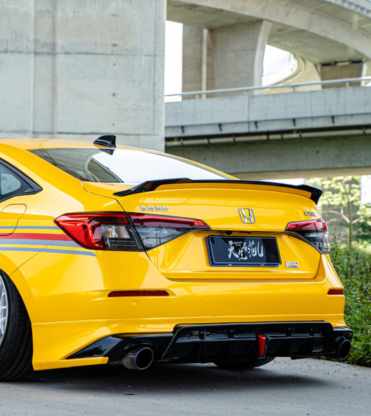 Honda Civic 11th Gen FE1 FE2 FE4 2022-ON with Aftermarket Parts - V3 Style Rear Spoiler ABS from Yofer USA