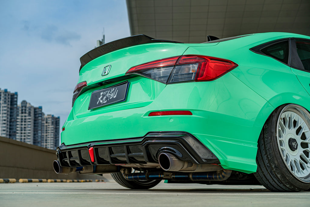 Honda Civic 11th Gen FE1 FE2 FE4 2022-ON with Aftermarket Parts - Rear Diffuser & Canards PP from Yofer USA