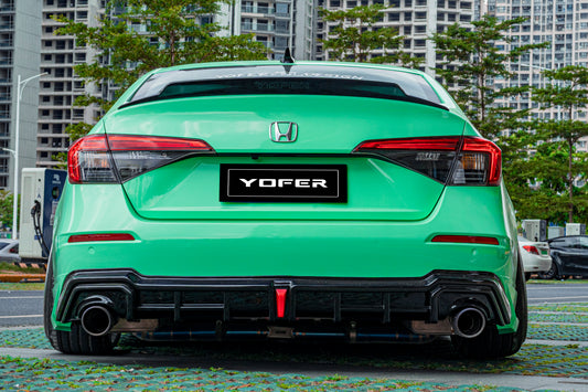 Honda Civic 11th Gen FE1 FE2 FE4 2022-ON with Aftermarket Parts - Rear Diffuser & Canards PP from Yofer USA