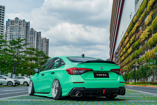 Honda Civic 11th Gen FE1 FE2 FE4 2022-ON with Aftermarket Parts - Rear Diffuser & Canards PP from Yofer USA