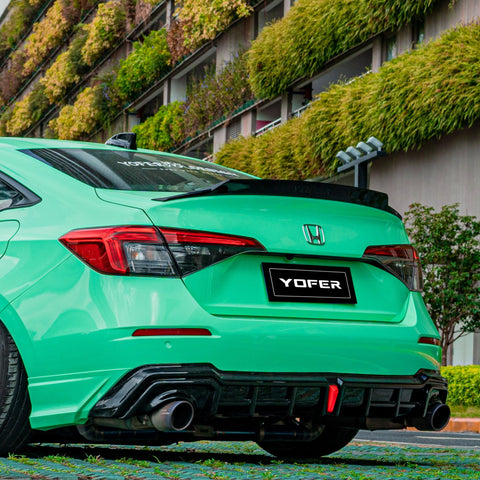 Honda Civic 11th Gen FE1 FE2 FE4 2022-ON with Aftermarket Parts - Rear Diffuser & Canards PP from Yofer USA