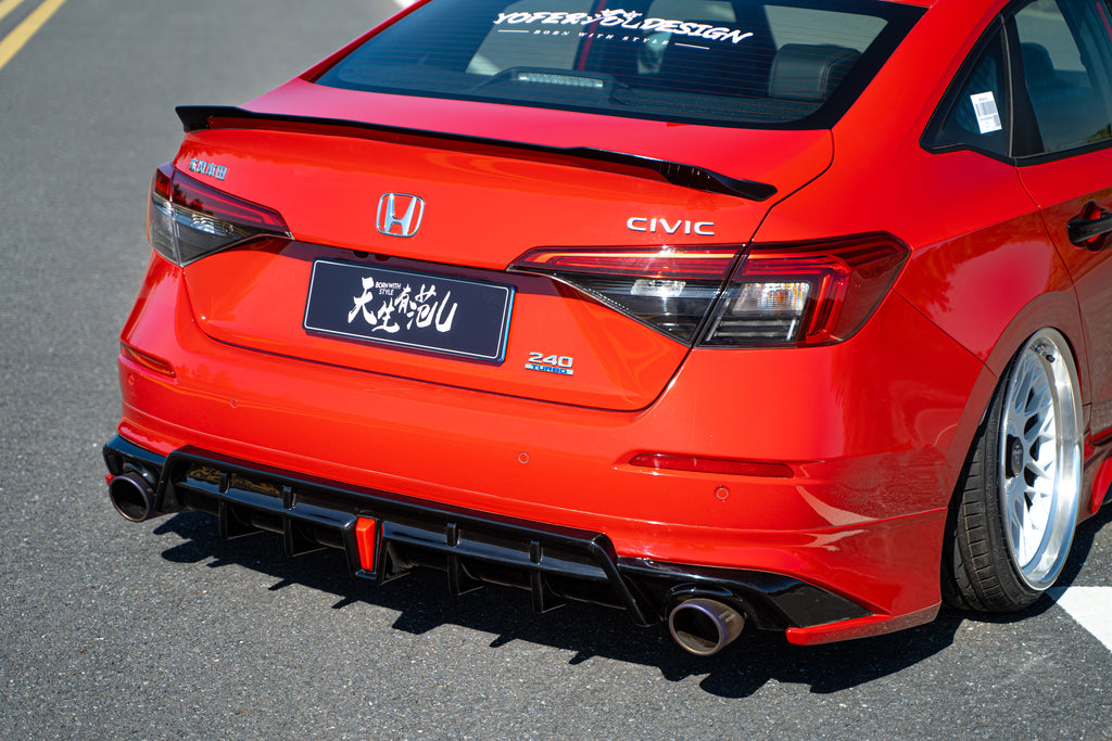 Honda Civic 11th Gen FE1 FE2 FE4 2022-ON with Aftermarket Parts - Rear Diffuser PP from Yofer USA