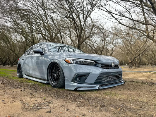 Honda Civic 11th Gen FE1 FE2 FE4 2022-ON & Civic 11th Gen FL1 FL2 FL4 2022-ON with Aftermarket Parts - V1 Style Front Lip Spliter PP from Yofer USA