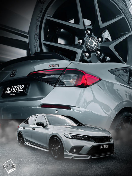 Honda Civic 11th Gen FE1 FE2 FE4 2022-ON & Civic 11th Gen FL1 FL2 FL4 2022-ON with Aftermarket Parts - Side Skirts PP from Yofer USA