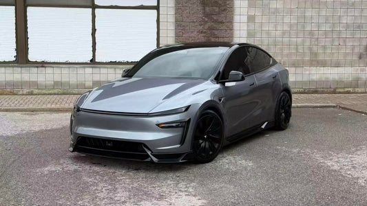 Tesla Model Y Juniper 2026-ON with Aftermarket Parts - Loong Flames Pro Front Lip PP Polypropylene from Yofer USA
