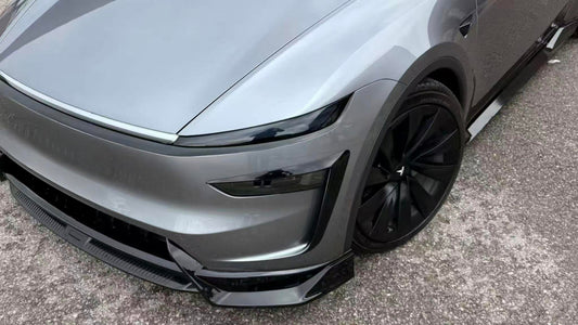 Tesla Model Y Juniper 2026-ON with Aftermarket Parts - Loong Flames Pro Front Lip PP Polypropylene from Yofer USA