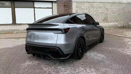 Tesla Model Y Juniper 2026-ON with Aftermarket Parts - Loong Flames Rear Diffuser PP Polypropylene from Yofer USA