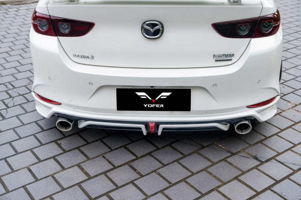 Mazda Mazda3 4th Gen BP 2019-ON with Aftermarket Parts - Rear Diffuser & Canards PP from Yofer USA