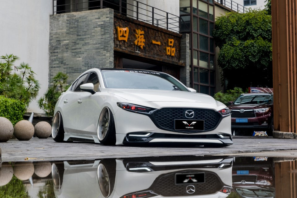 Mazda Mazda3 4th Gen BP 2019-ON with Aftermarket Parts - Front Lip Splitter PP from Yofer USA