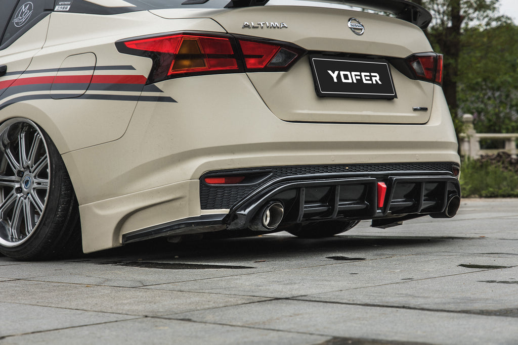 Nissan Altima L34 2019 2020 2021 2022 with Aftermarket Parts - Rear Diffuser & Canards PP from Yofer USA