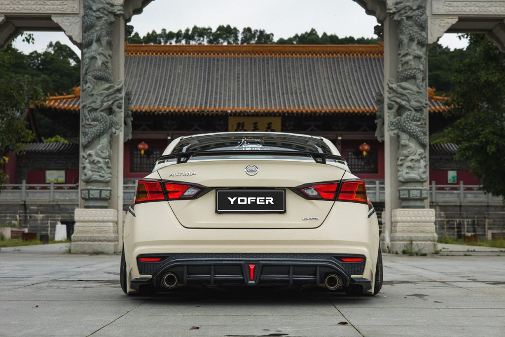 Nissan Altima L34 2019-2022 with Aftermarket Parts - Rear Diffuser & Rear Canards PP from Yofer USA