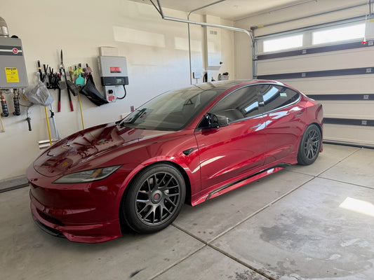 Tesla Model 3 Highland 2024 with Aftermarket Parts - Front Lip Splitter ABS & PP from Yofer USA