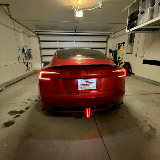 Tesla Model 3 Highland / Performance 2024 with Aftermarket Parts - V2 Rear Diffuser & Canards PP from Yofer USA