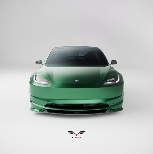 Tesla Model 3 Highland 2024 with Aftermarket Parts - Front Lip Splitter ABS & PP from Yofer USA