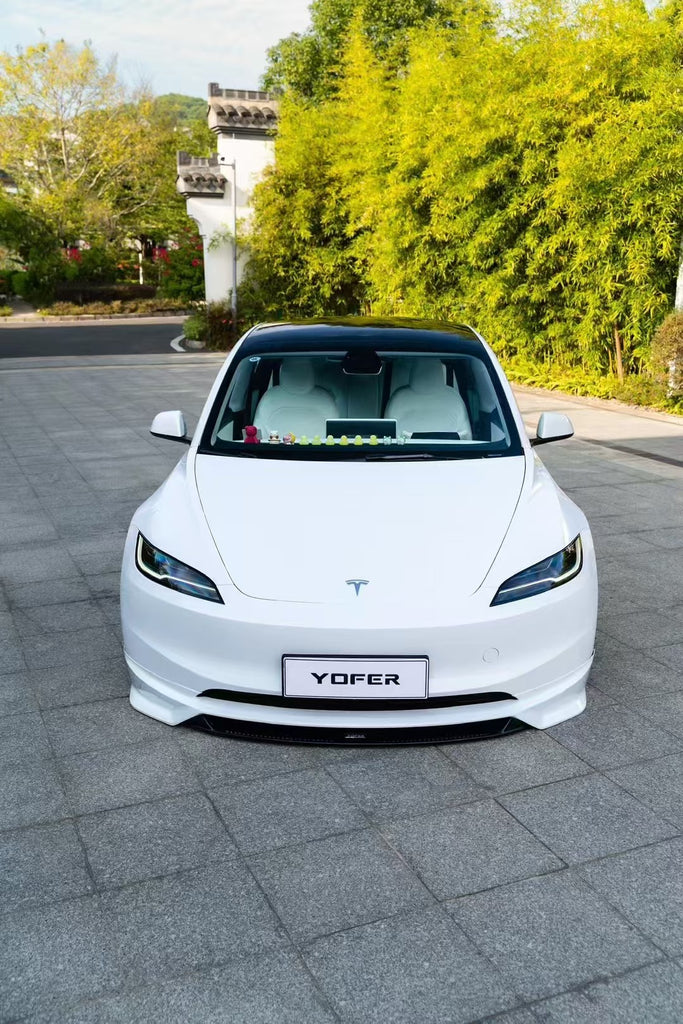 Tesla Model 3 Highland 2024 with Aftermarket Parts - Front Lip Splitter ABS & PP from Yofer USA