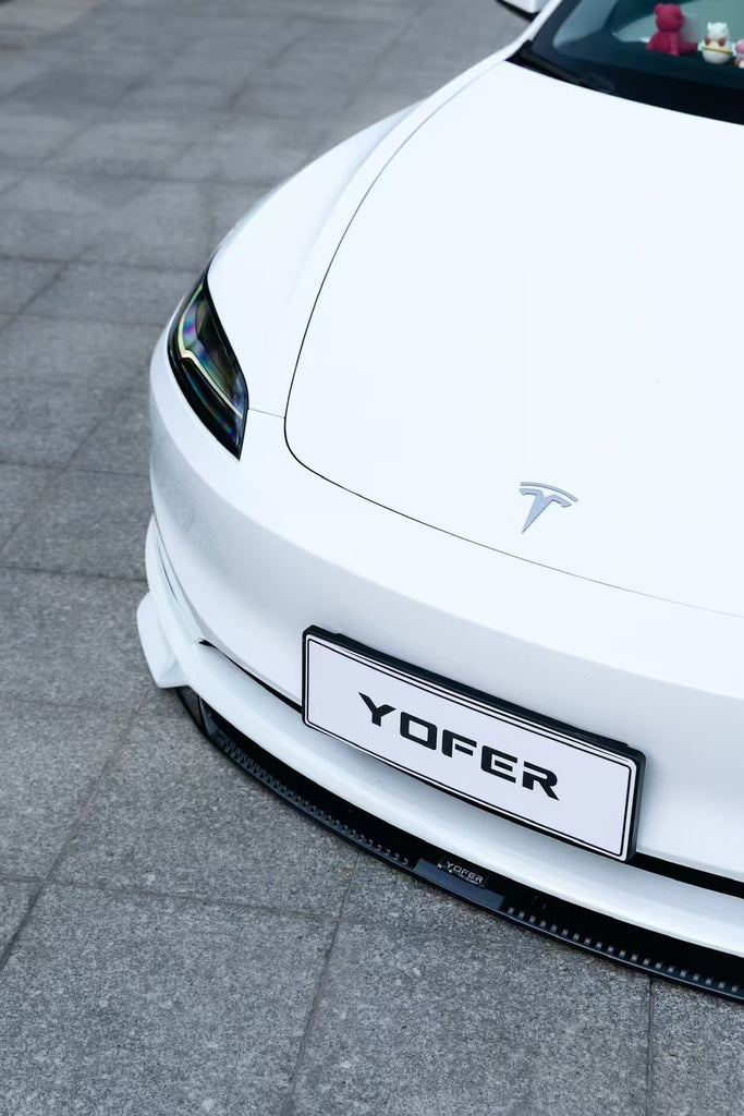 Tesla Model 3 Highland 2024 with Aftermarket Parts - Front Lip Splitter ABS & PP from Yofer USA