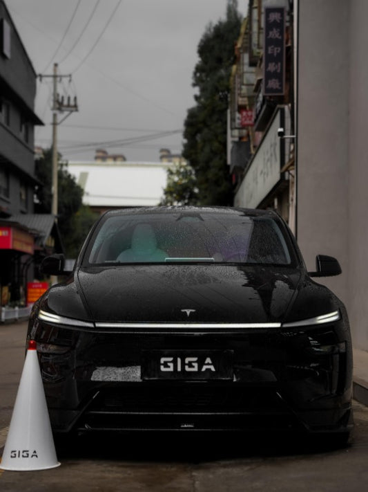 Tesla Model Y Juniper 2026-ON with Aftermarket Parts - Loong Flames Pro Front Lip PP Polypropylene from Yofer USA