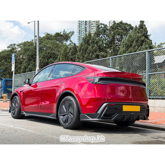 Tesla Model Y Juniper 2026-ON with Aftermarket Parts - Loong Flames Side Skirts PP Polypropylene from Yofer USA