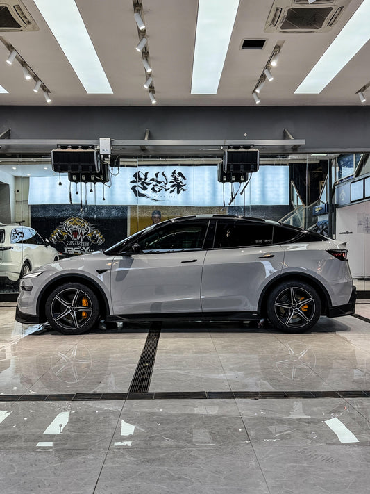 Tesla Model Y Juniper 2026-ON with Aftermarket Parts - Loong Flames Side Skirts PP Polypropylene from Yofer USA
