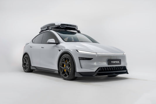 Tesla Model Y Juniper 2026-ON with Aftermarket Parts - Loong Flames Pro Front Lip PP Polypropylene from Yofer USA